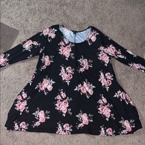 Black dress with flowers